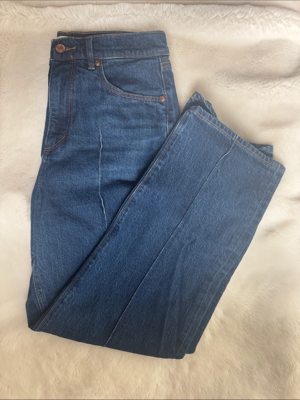 LOFT Straight-Leg Women's Jeans in Dark Blue Denim